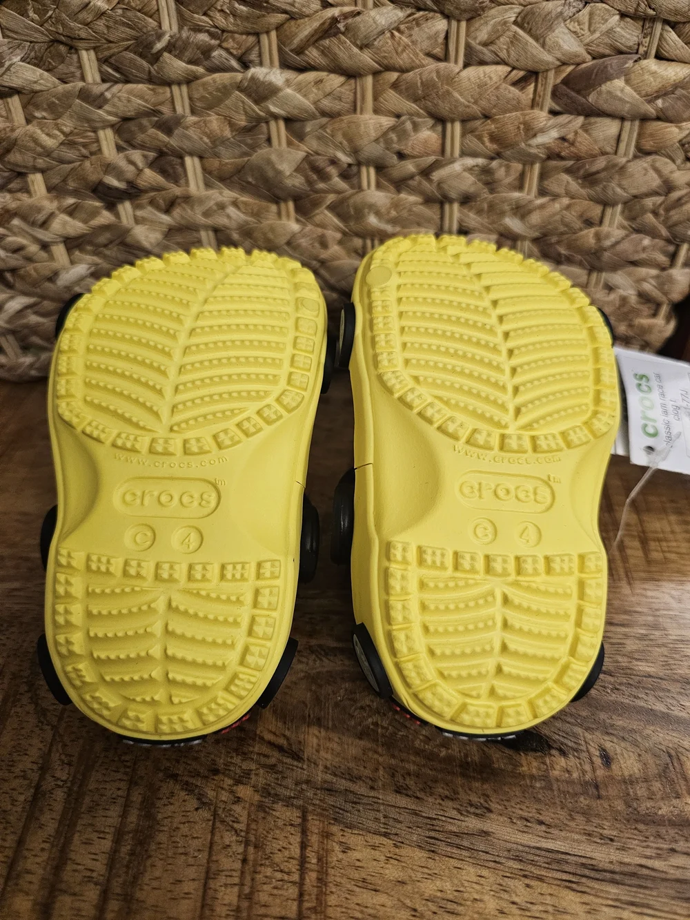 NWT Crocs Toddler Size C4 Classic I AM Race Car Clogs Yellow